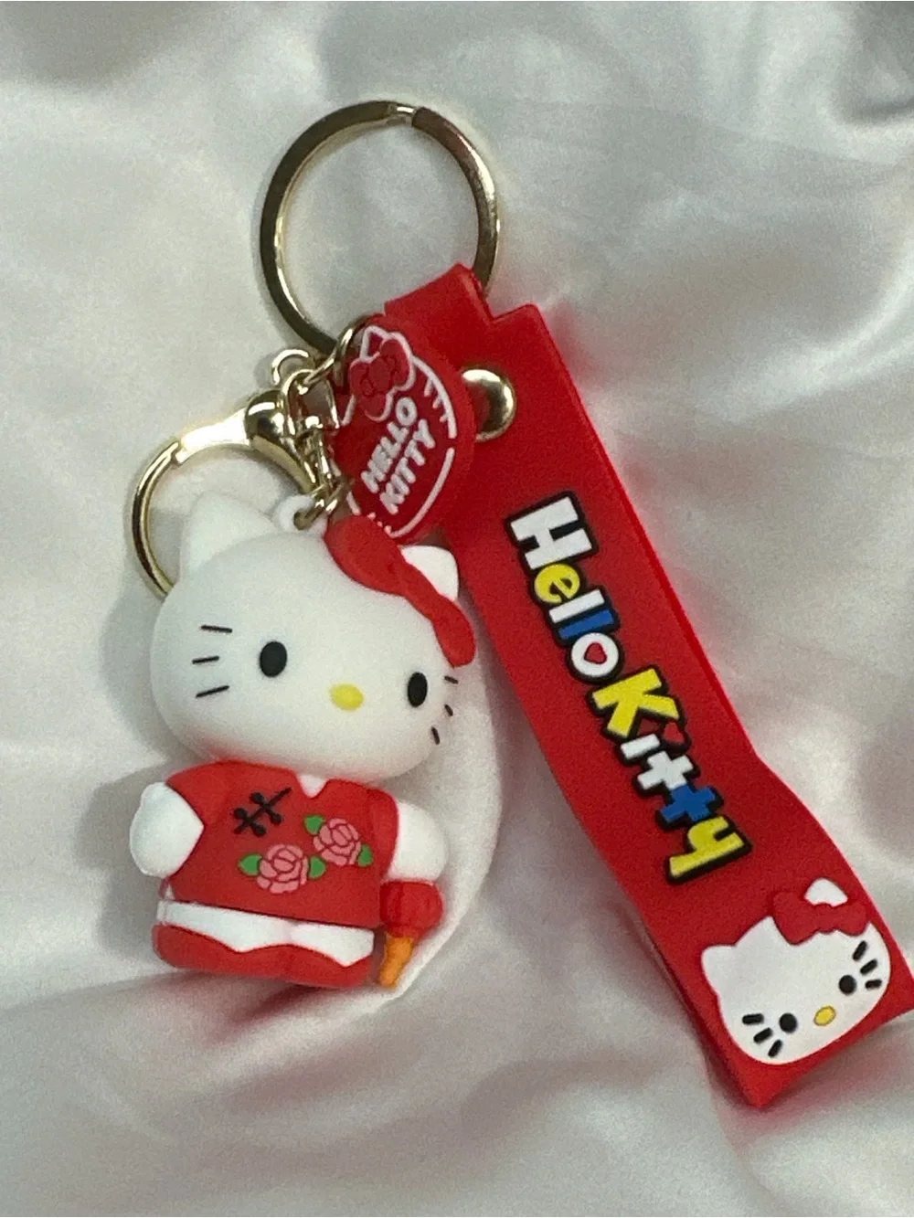Kitty Keychains with Many Colorful Straps B21